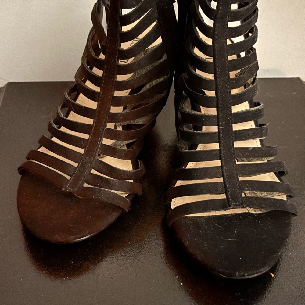 JustFab Black Strappy High Heels